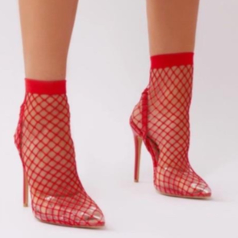 "Netty" Fishnet Slingback Heel - Picture 3 of 7